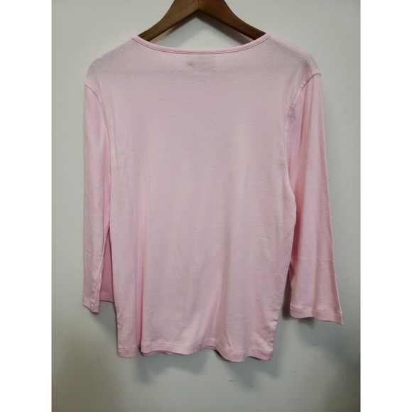 M & C Sportswear Women’s 3/4 Sleeve Pink Heart Top Blouse XL Pullover new - Picture 6 of 6